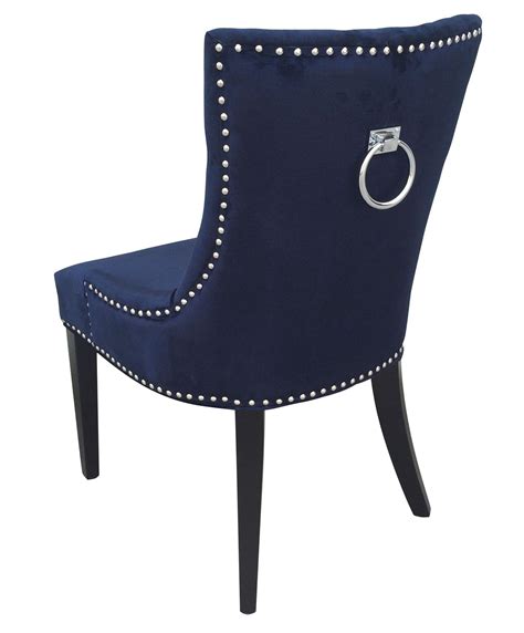 Uptown Navy Velvet Dining Chair Set Of 2 Velvet Dining Chairs Dining