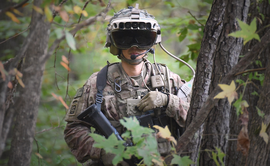 Us Army Soldier Donning An Ivas Integrated Visual Augmentation System