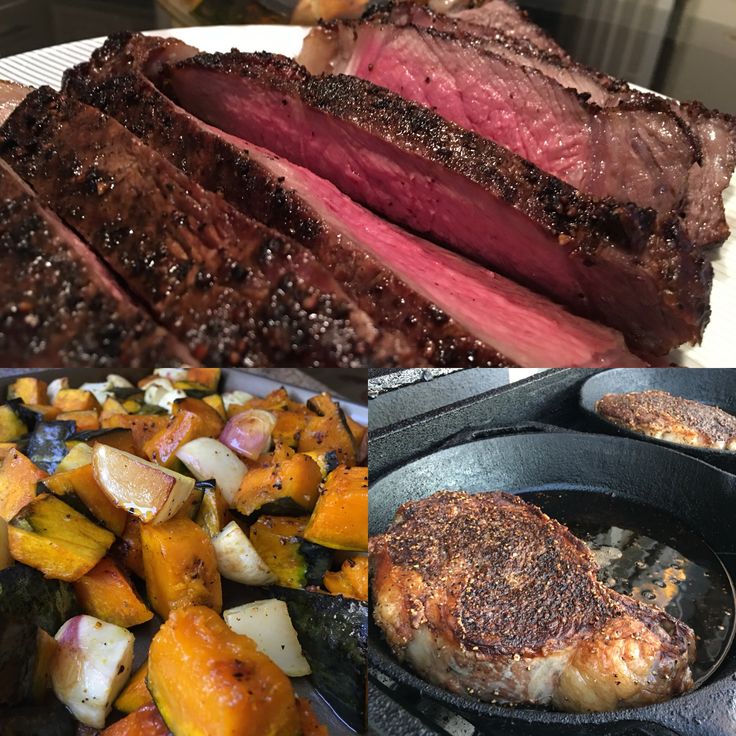 Usda Prime Ribeye Steaks Reverse Seared Roasted Kabocha And Turnips