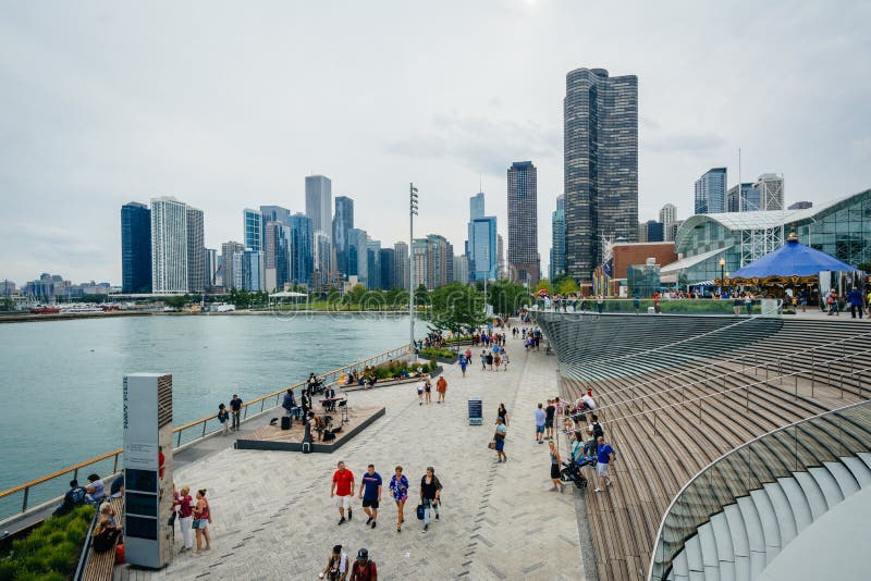 View Of Navy Pier And The Skyline Of Chicago Illinois Editorial Image