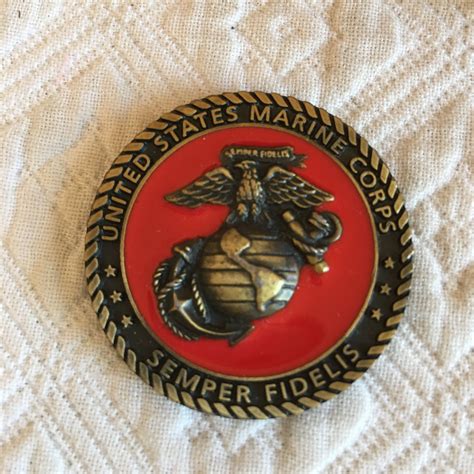 Vintage Usmc Challenge Coin United States Marine Corps Semper Fidelis