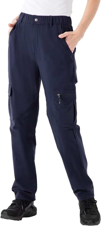 Womens Navy Cargo Trousers